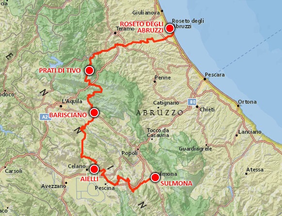 mappa abruzzo tour